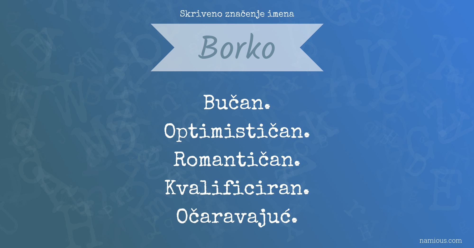 Skriveno značenje imena Borko