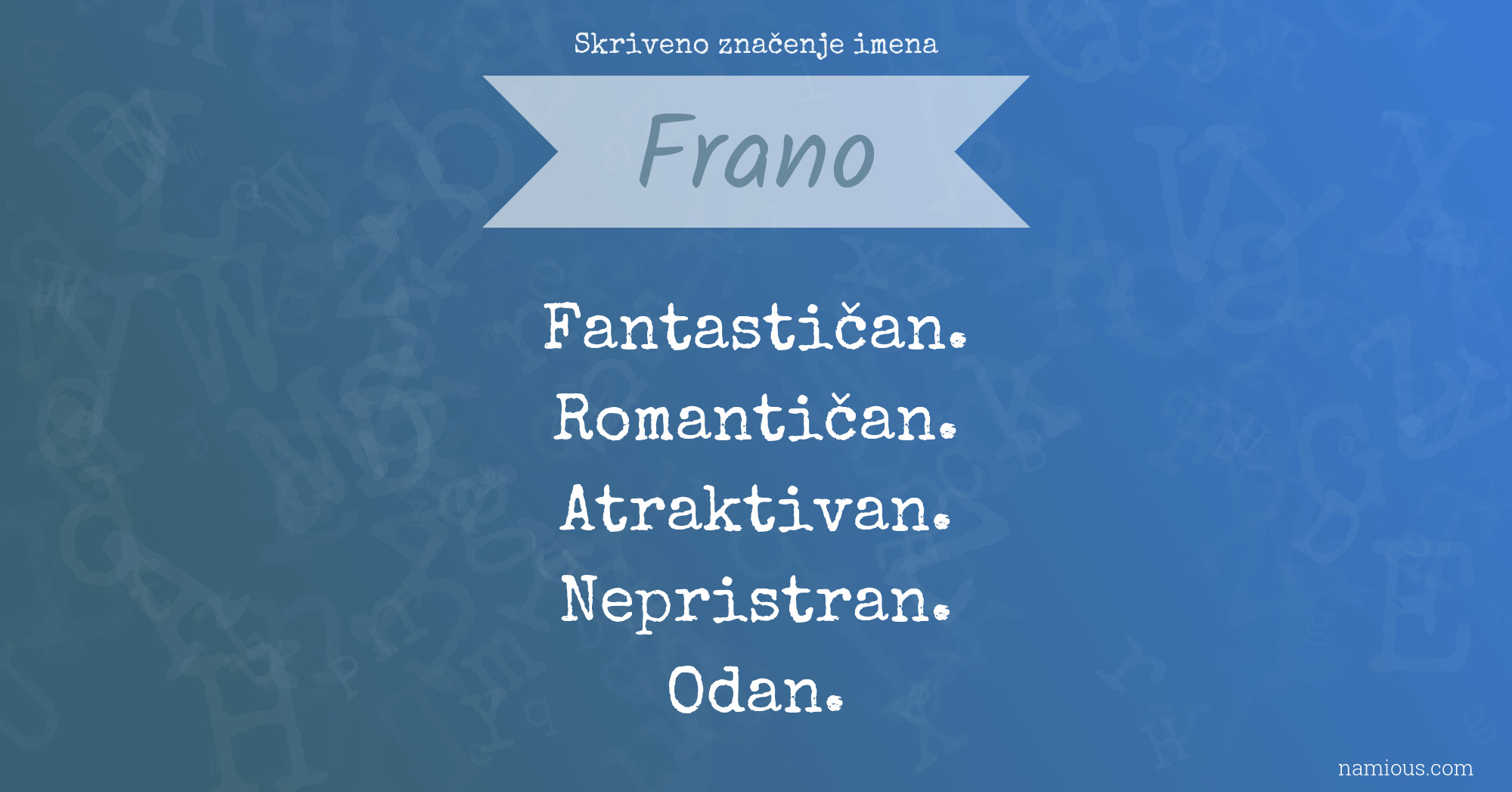 Skriveno značenje imena Frano