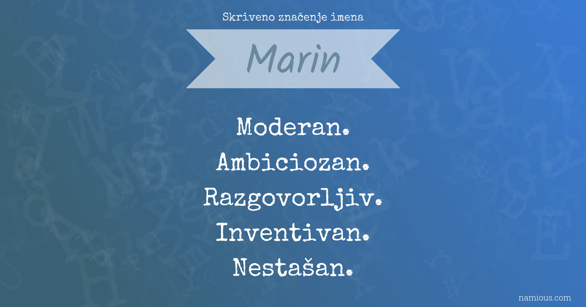 Skriveno značenje imena Marin