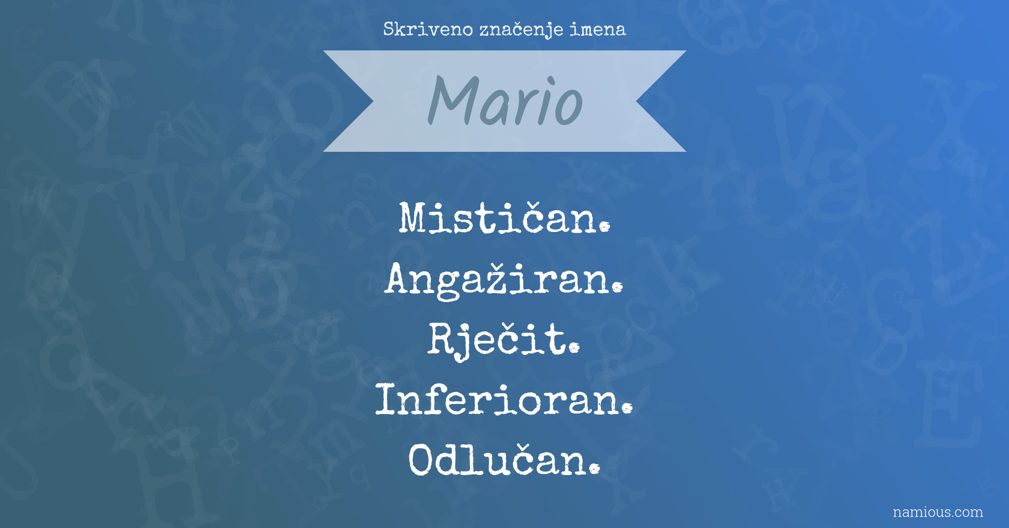 Skriveno značenje imena Mario