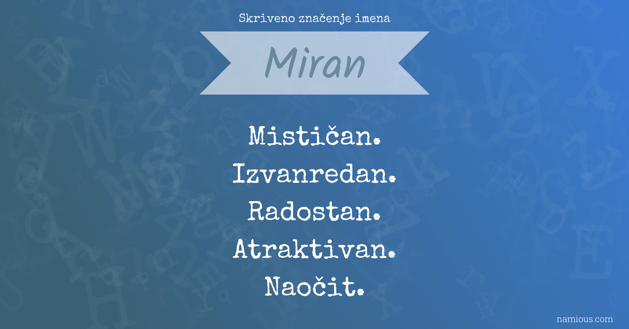 Skriveno značenje imena Miran