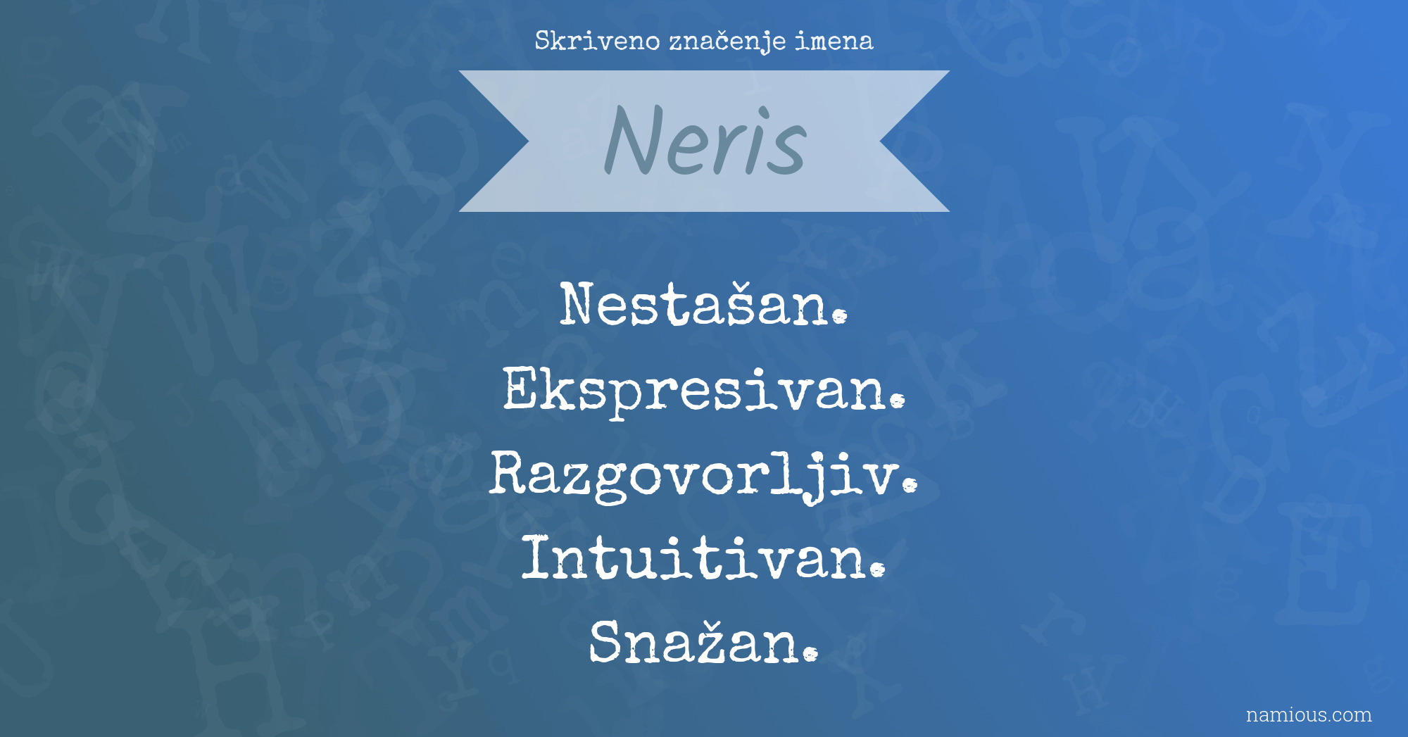 Skriveno značenje imena Neris