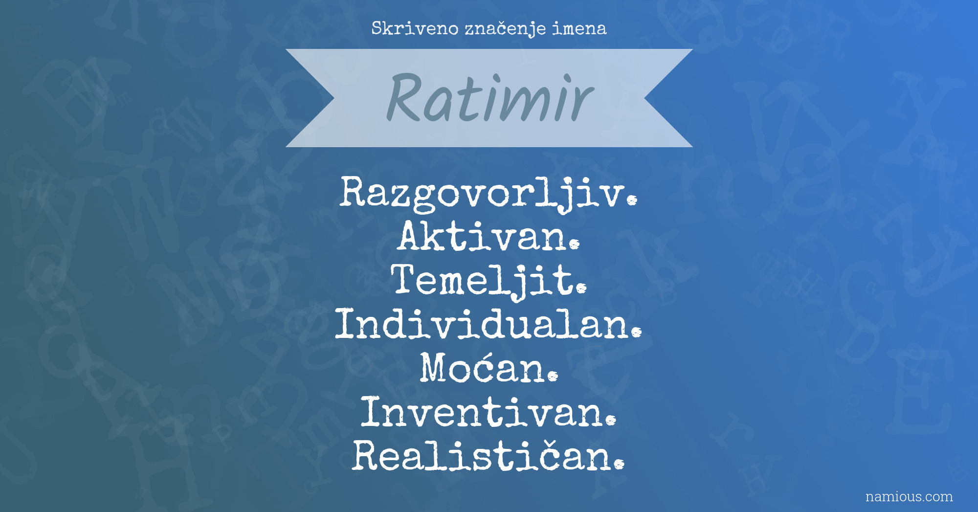 Skriveno značenje imena Ratimir